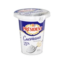 Сметана 15% ТМ PRESIDENT (Стакан 0,300 кг)